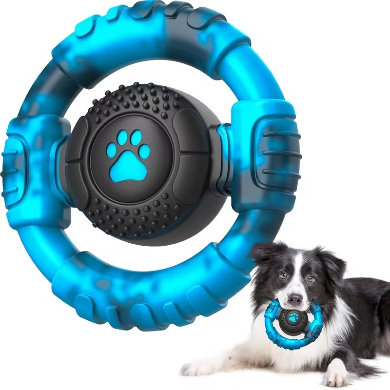 Steering Wheel Dog Chew Toy with Inner Squeaker